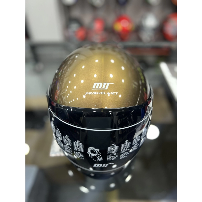 FX-101 Kahverengi Yarım Kask Siyah Vizörlü