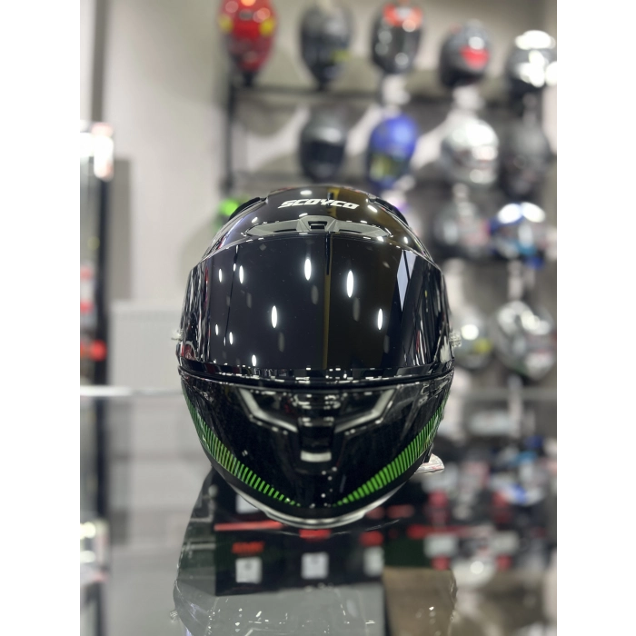 871 Ghost Yeşil Siyah Vizörlü Kapalı Kask