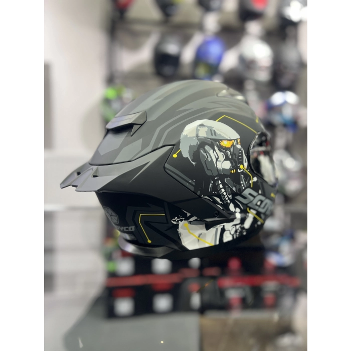 871 CYBER Gümüş Vizörlü Kapalı Kask