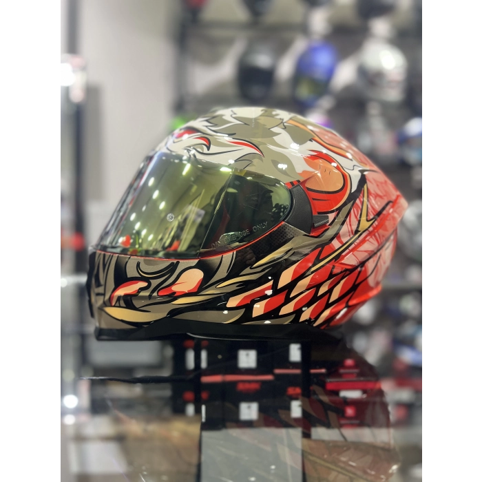 869 Wild Gold Vizörlü Kapalı Kask