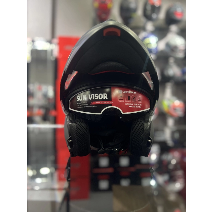 868 SPACE SİYAH ÇENE AÇILIR KASK