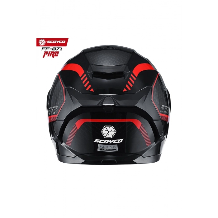 FF-871 FİRE Full Face ( Kapalı ) Güneş Vizörlü ( Gözlüklü ) Motorsiklet Kaskı ( DOT-CE )