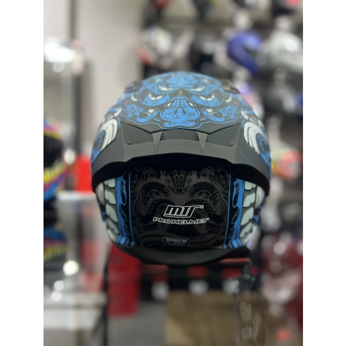 801 Myth Mavi Kapalı Kask Ayna Vizörlü