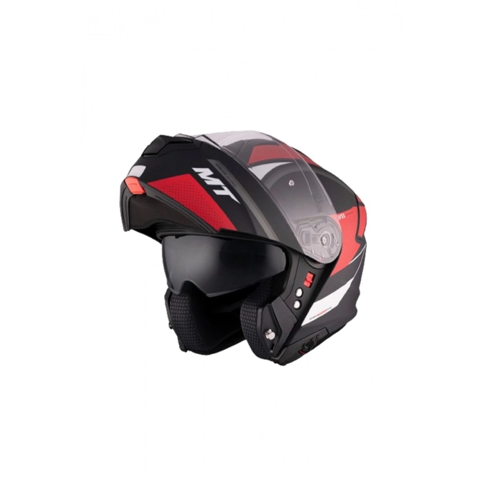 Genesis Sv A5 Cave Çene Açılır Motosiklet Kaskı Mat Siyah Kırmızı