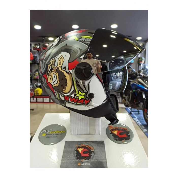 SW765 Mat Wanted Açık Yazlık Kask (GÜNEŞ GÖZLÜKLÜ)