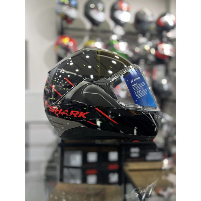 Oxo Reyder Kırmızı Siyah Çene Açılır Kask