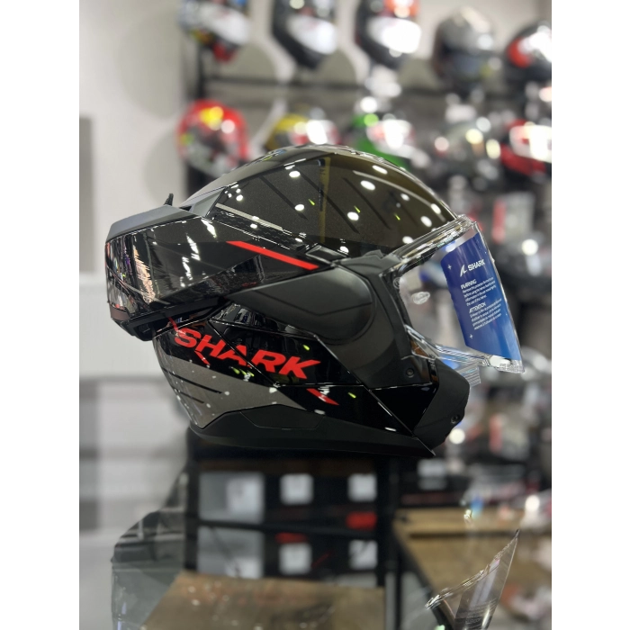 Oxo Reyder Kırmızı Siyah Çene Açılır Kask