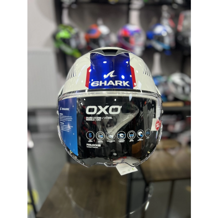 OXO SIKTER BEYAZ MAVİ ÇENE AÇILIR KASK