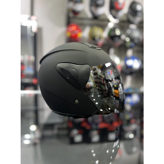 733 Mat Siyah Yarım Kask
