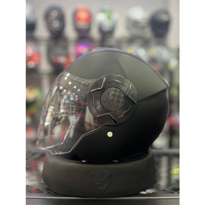 665 Mat Siyah Yarım Kask Güneş Vizörlü