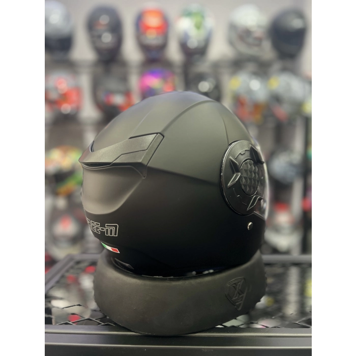 665 Mat Siyah Yarım Kask Güneş Vizörlü