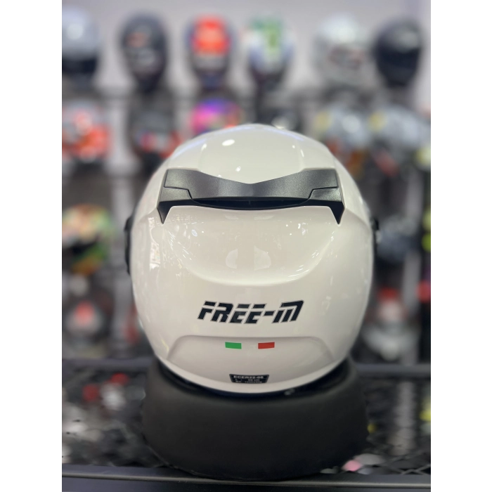 665 Beyaz Yarım Kask Güneş Vizörlü
