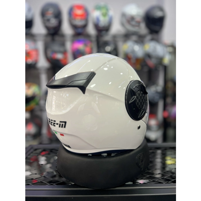 665 Beyaz Yarım Kask Güneş Vizörlü