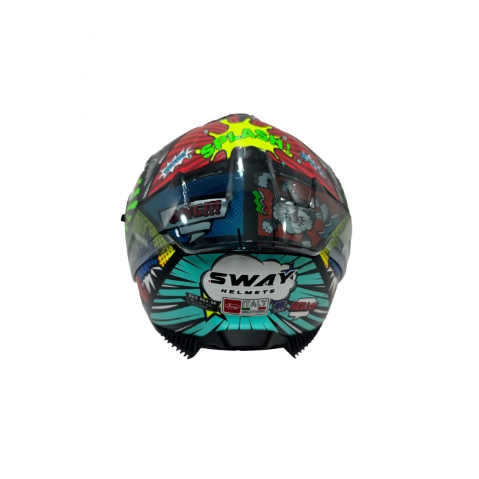 Kask Sw 865 Boom Black Callorful Güneş Gözlüklü