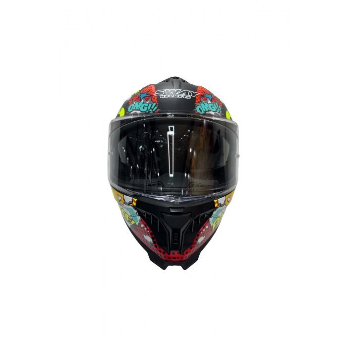 Kask Sw 865 Boom Black Callorful Güneş Gözlüklü