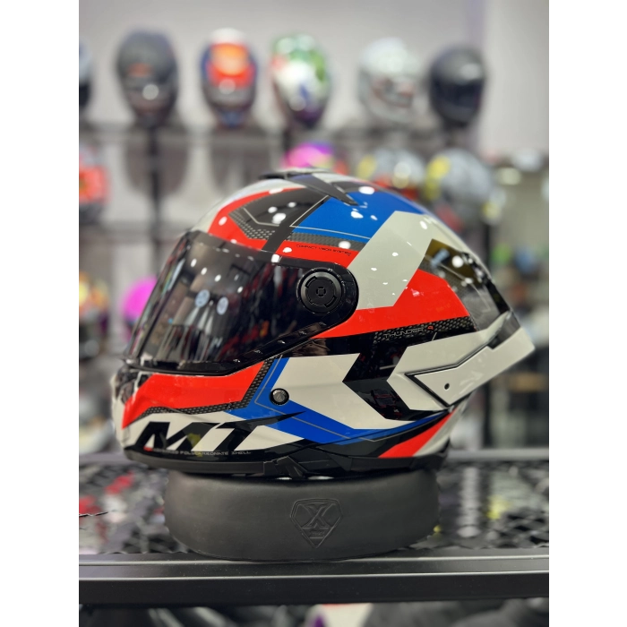 THUNDER 4 VALIANT MAVI BEYAZ (ŞEFFAF VİZÖRLÜ)