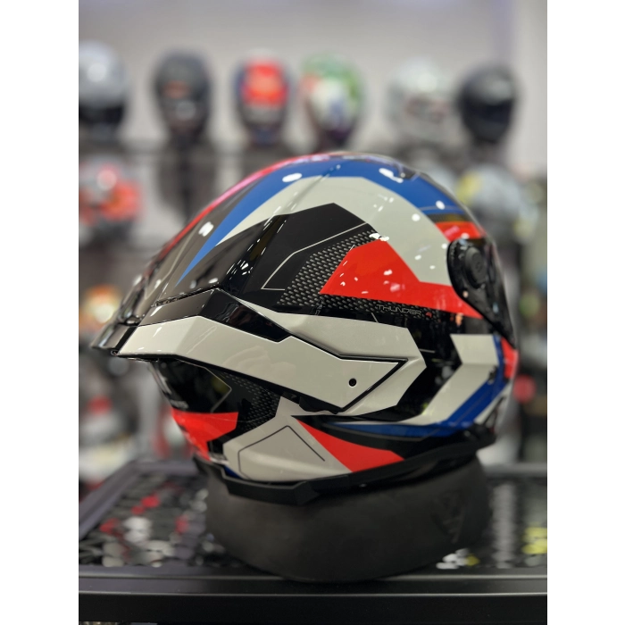 THUNDER 4 VALIANT MAVI BEYAZ (ŞEFFAF VİZÖRLÜ)