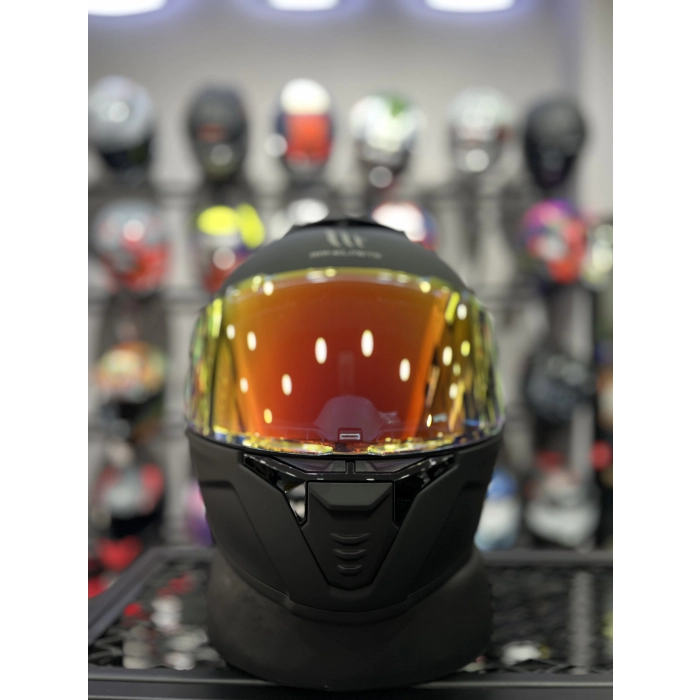 Thunder 4 Mat Siyah Gold Vizörlü (+1 Şeffaf Vizör)