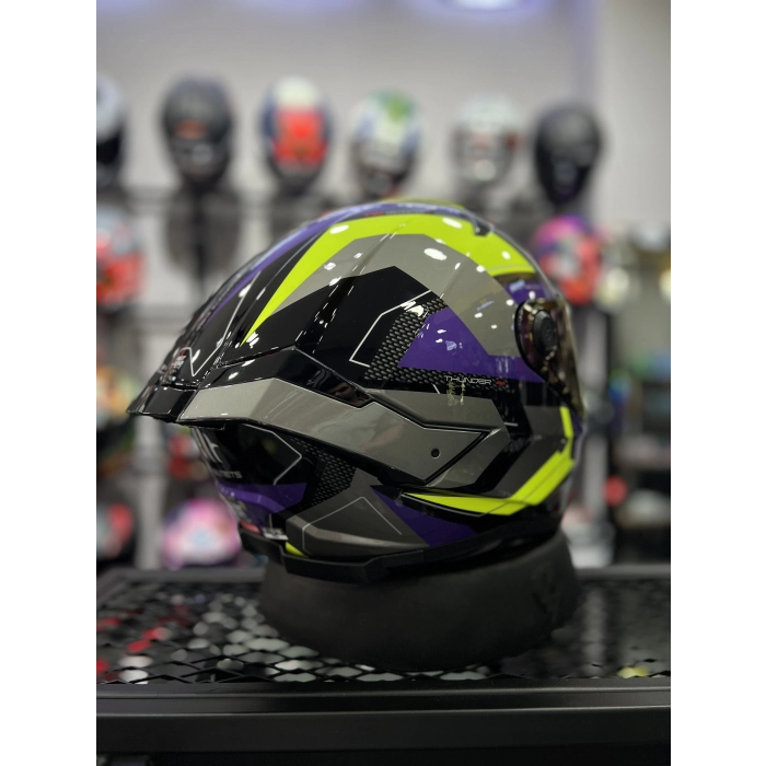 Helmets Thunder 4 Valiant İridyum Vizörlü (+1 Şeffaf Vizör)