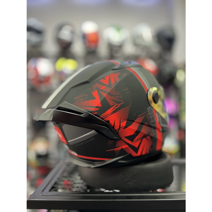 Braker Charm Mat Kırmızı Şeffaf (+1 Gold Vizör)