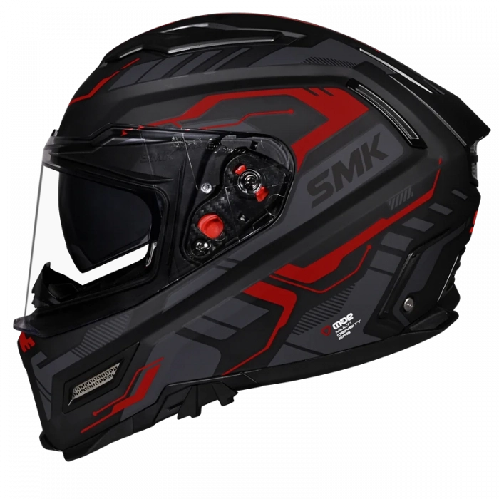 AGNAR MAT KIRMIZI SİYAH KASK