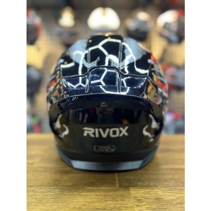 R1 Venom Siyah Vizörlü Kapalı Kask (Güneş Vizörlü)