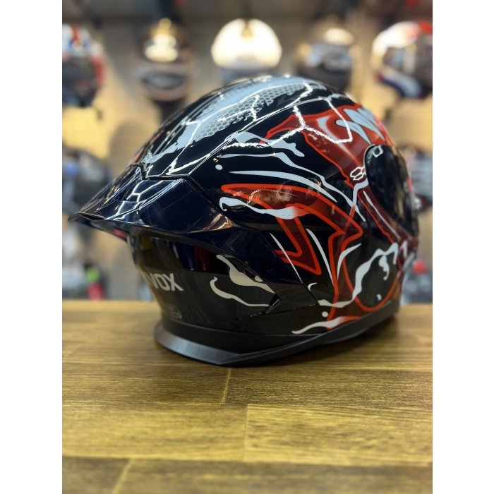 R1 Venom Siyah Vizörlü Kapalı Kask (Güneş Vizörlü)