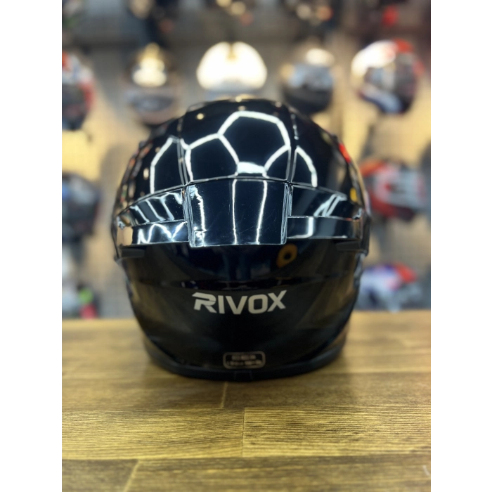 R2 Parlak Siyah Kapalı Kask