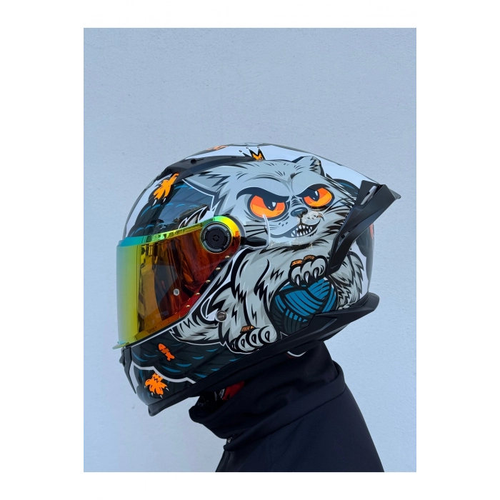 Braker Sv The King A7 Turuncu vizörlü (+1 şeffaf vizörlü)