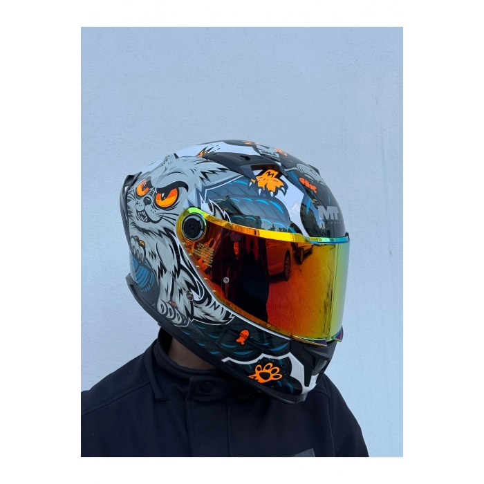 Braker Sv The King A7 Turuncu vizörlü (+1 şeffaf vizörlü)