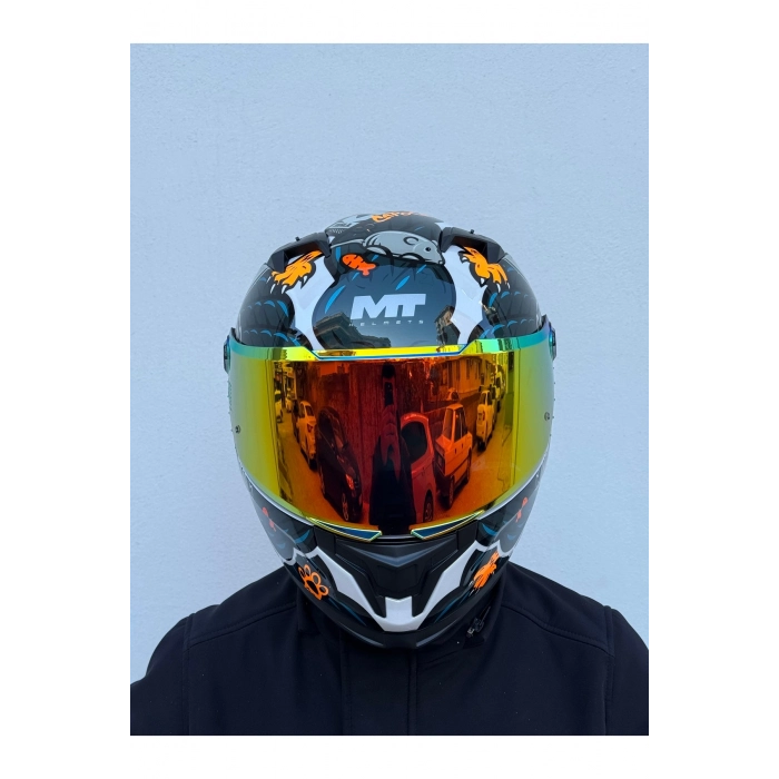 Braker Sv The King A7 Turuncu vizörlü (+1 şeffaf vizörlü)