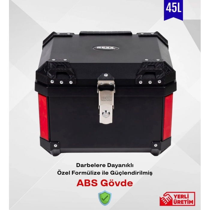 REXX PRO-X 45 LİTRE MOTOSİKLET ARKA ÇANTA SİYAH (MOTOZİLLA )