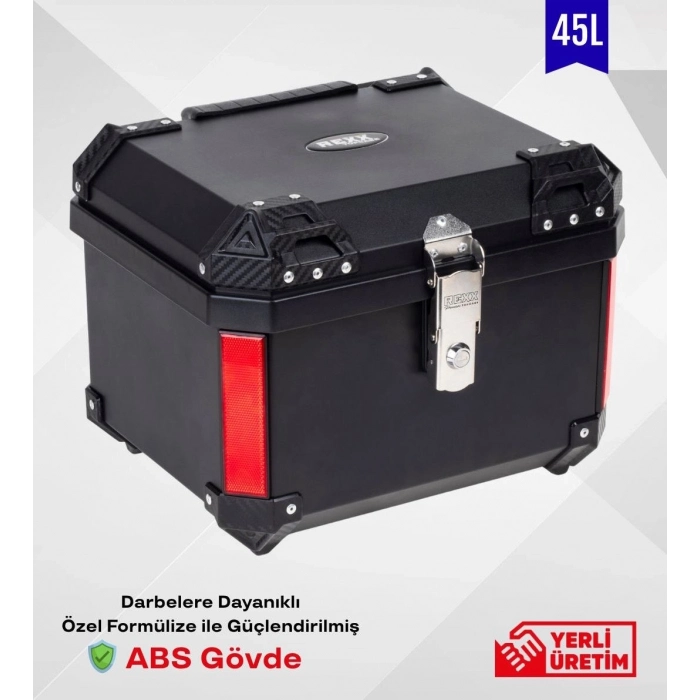 REXX PRO-X 45 LİTRE MOTOSİKLET ARKA ÇANTA SİYAH (MOTOZİLLA )