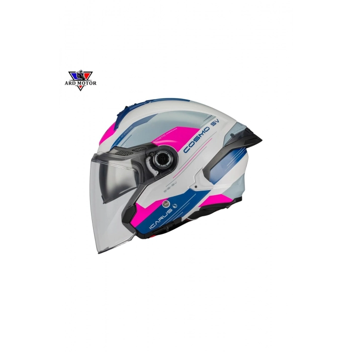 COSMO SV A8 PARLAK GÜNEŞ VİZÖRLÜ YARIM KASK