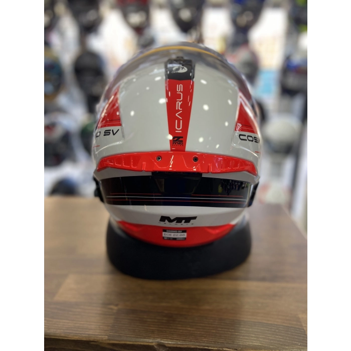 KIRMIZI BEYAZ YARIM KASK GÜNEŞ VİZÖRLÜ