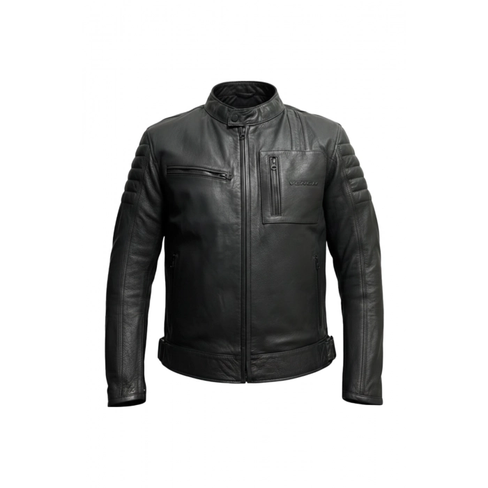 Motosiklet Montu Mustang Siyah Deri 4 Mevsim %100 Leader Motorcu Mont