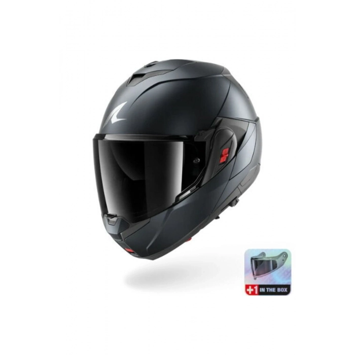 Shark Oxo Dark Shadow Mat Çene Açılır Kask