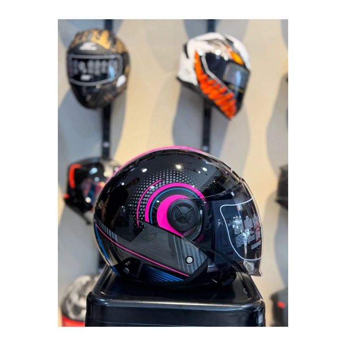 FX-101 Pink Woman Yarım Camlı Kask