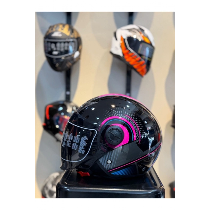FX-101 Pink Woman Yarım Camlı Kask