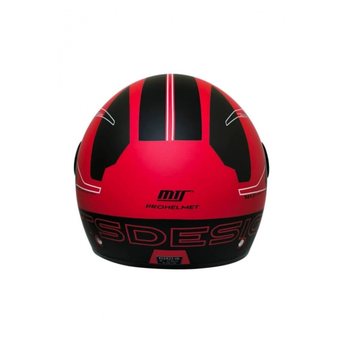 FX-101 Design Red Yarım Kask - Kırmızı | ABS Gövde & CE Onaylı