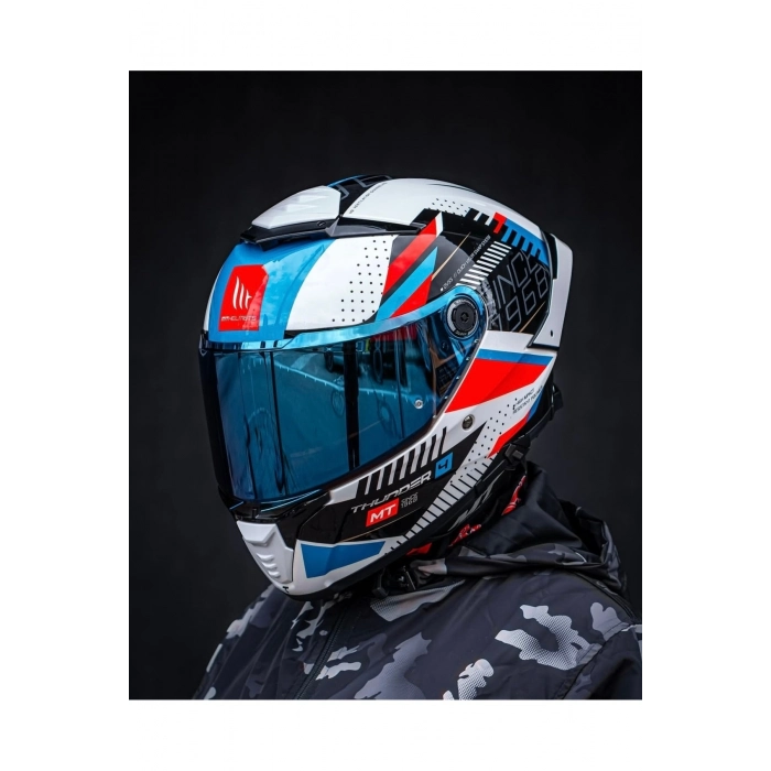 Thunder 4 Sv Luminence A7 parlak kask (şeffaf vizörlü biçimde gönderilecektir)