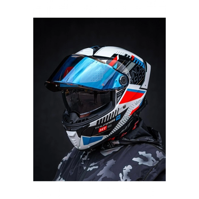 Thunder 4 Sv Luminence A7 parlak kask (şeffaf vizörlü biçimde gönderilecektir)
