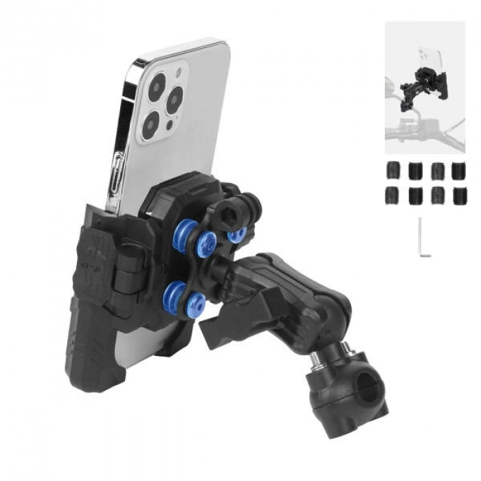 MECHRIG 9-16 mm BORU ÇAPI UYUMLU MOTOSİKLET DİKİZ AYNASI TELEFON TUTUCU