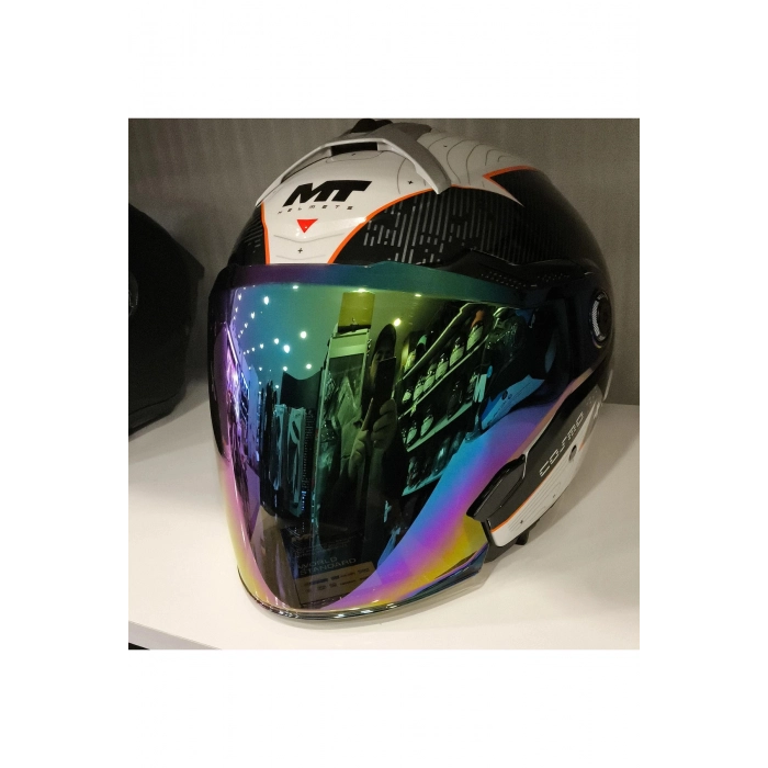 KASK CAMI V-37 COSMO YENİ NESİL İRİDYUM MAVİ VİZÖR
