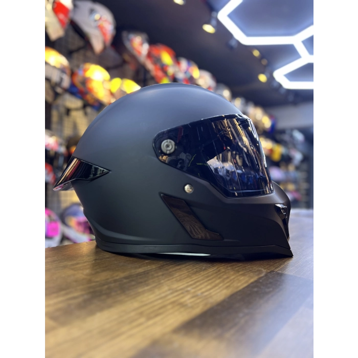 RX MAT SİYAH KASK ŞEFFAF(+1 SİYAH ) VİZÖRLÜ