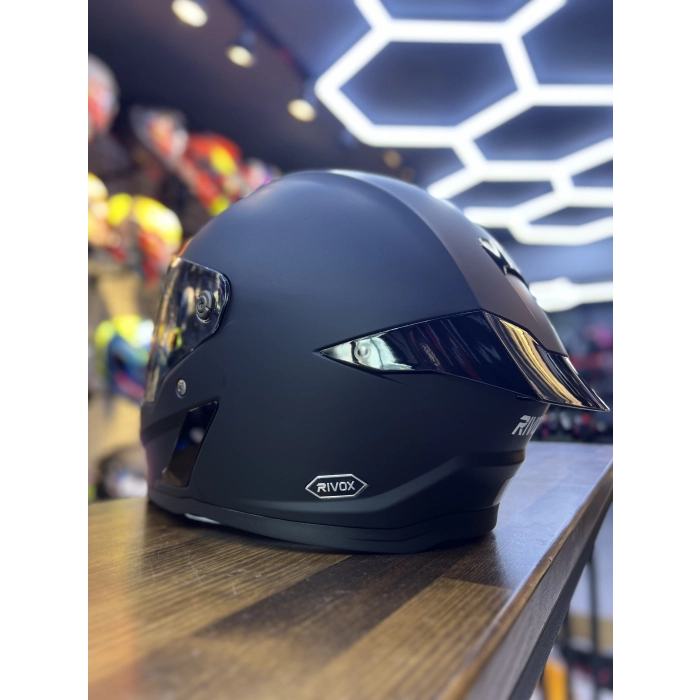 RX MAT SİYAH KASK ŞEFFAF (+1 GOLD ) VİZÖRLÜ