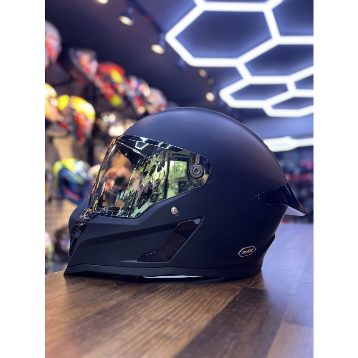 RX MAT SİYAH KASK ŞEFFAF (+1 GOLD ) VİZÖRLÜ