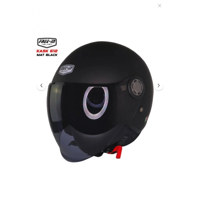 612 AÇIK (YARIM) -612 MATT BLACK- MOTOSİKLET KASKI