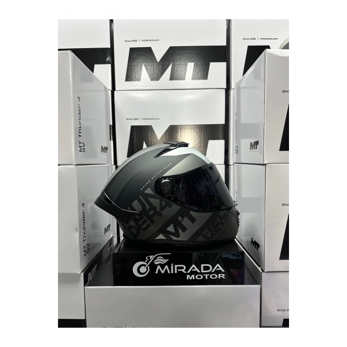 HELMETS THUNDER 4 SV WAVES B2 MAT GRİ (ŞEFFAF VİZÖR İLE GÖNDERİLECEKTİR)