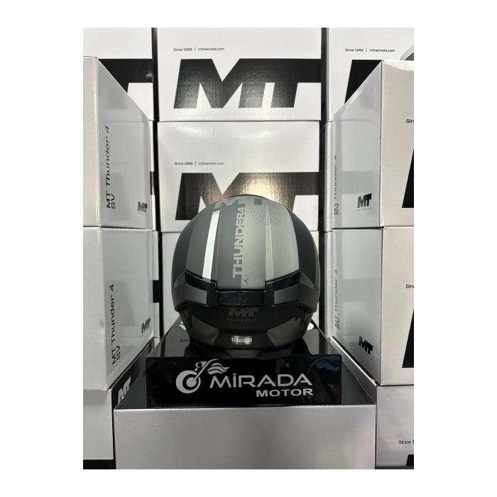 HELMETS THUNDER 4 SV WAVES B2 MAT GRİ (ŞEFFAF VİZÖR İLE GÖNDERİLECEKTİR)